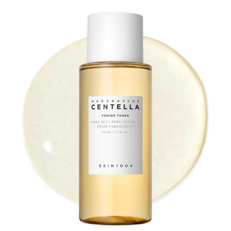 Korean Skincare Centella 3-Piece Set: Toner, Light Pore-Care Cleansing Oil, Soothing Facial Serum for Sensitive Skin